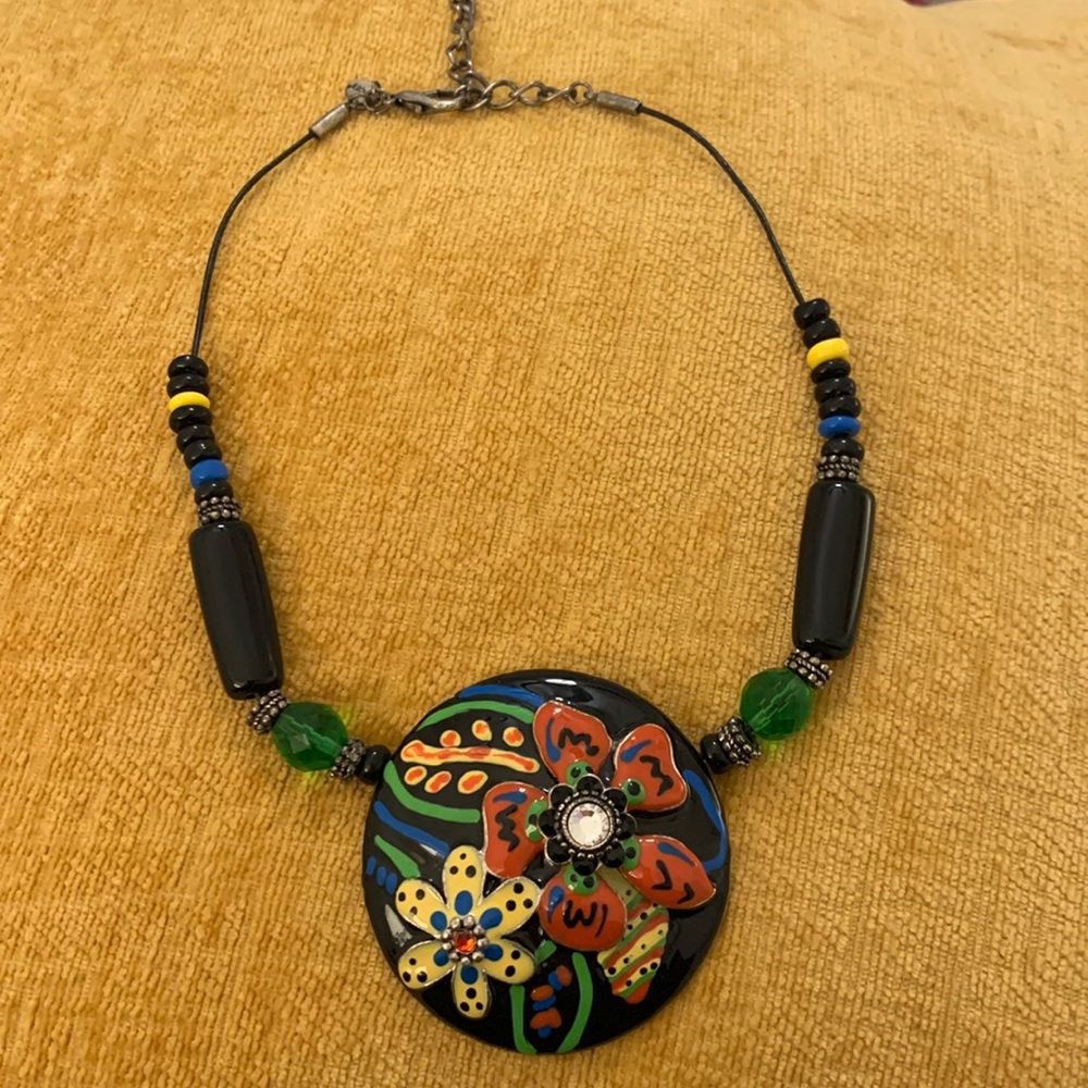 Vintage Chicos flower disc necklace